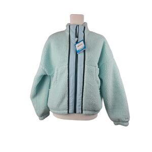 DSG Cozy‎ Fleece Full Zip Girls Large Sherpa Shoreside Blue